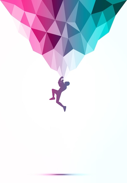 Silueta de persona ascendiendo